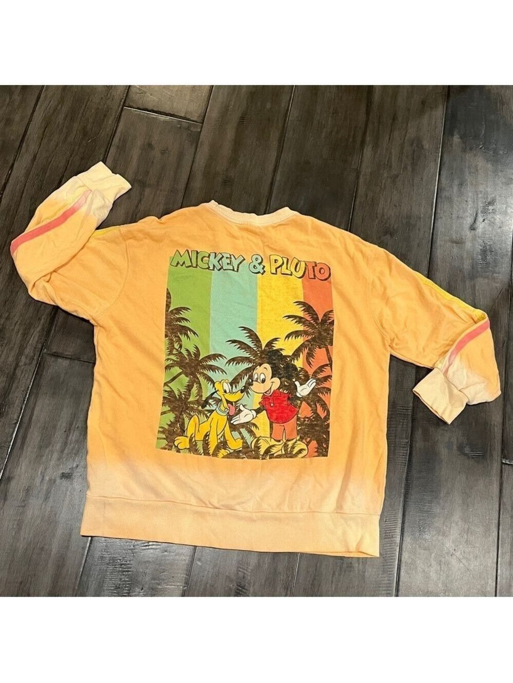 Disney Mickey and Pluto Tropical Vibes Sweatshirt - Size Large